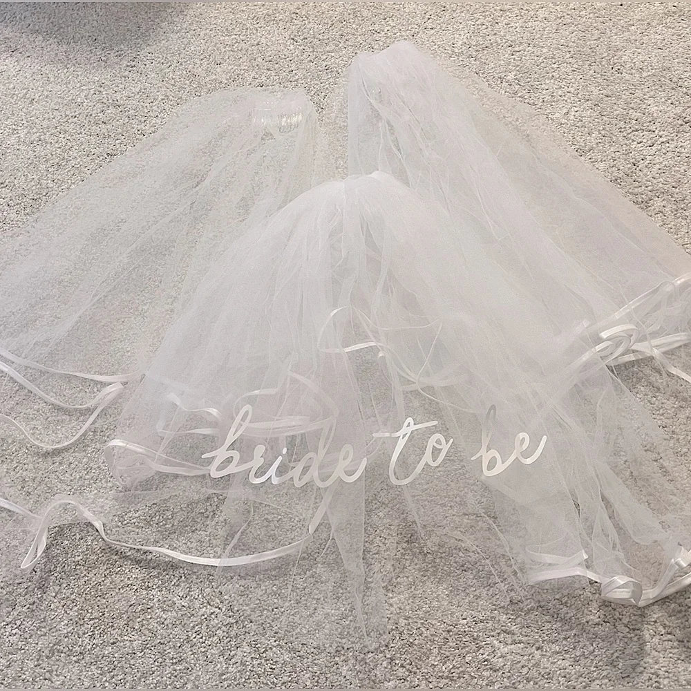 3 White Bridal Veils